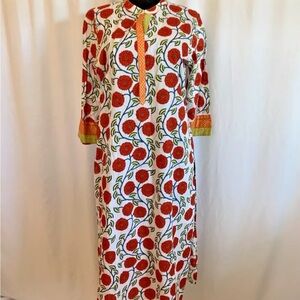 Indian Boho Floral Print Tunic Dress - Size Small